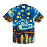 Chemise à manches courtes avec col camp et imprimé Match